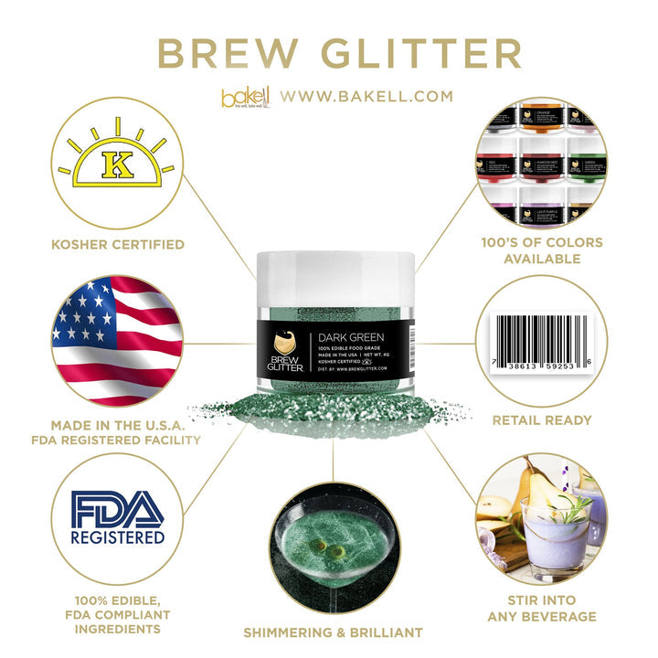 Dark Green Brew Glitter  4 g| Cocktail Beverage Glitter