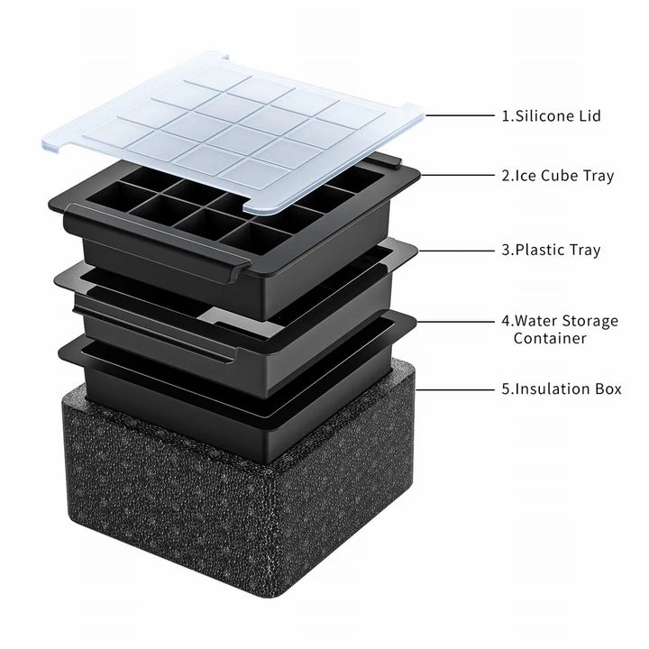 Bandeja para 16 cubitos de hielo transparente 4.2*4.2cm.