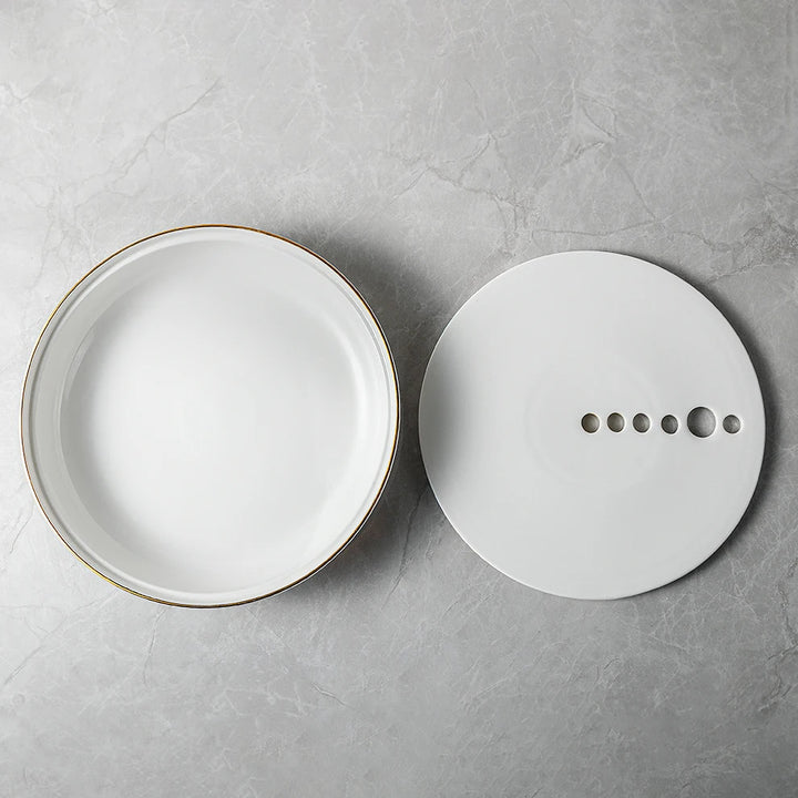 Plato Vajilla Sushi borde Gold para hielo seco 30x4.5cm