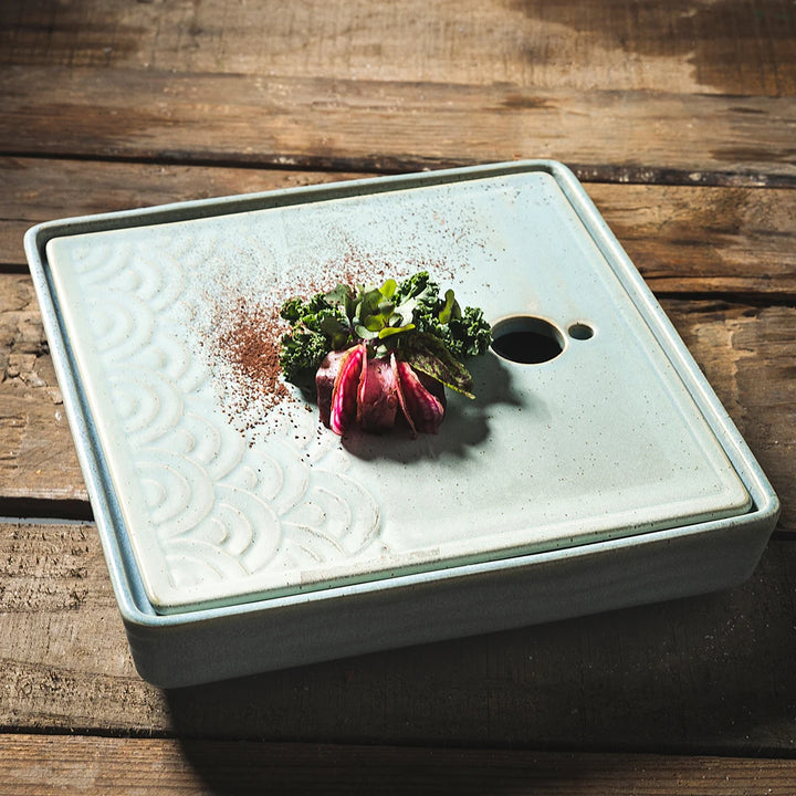 Sashimi Plato cuadrado de hielo seco 22.4X4.5 (9in)