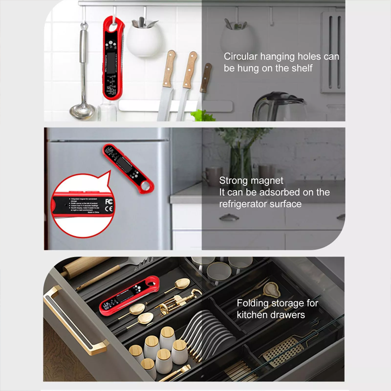 Termómetro Digital LCD de sonda larga para parrilla