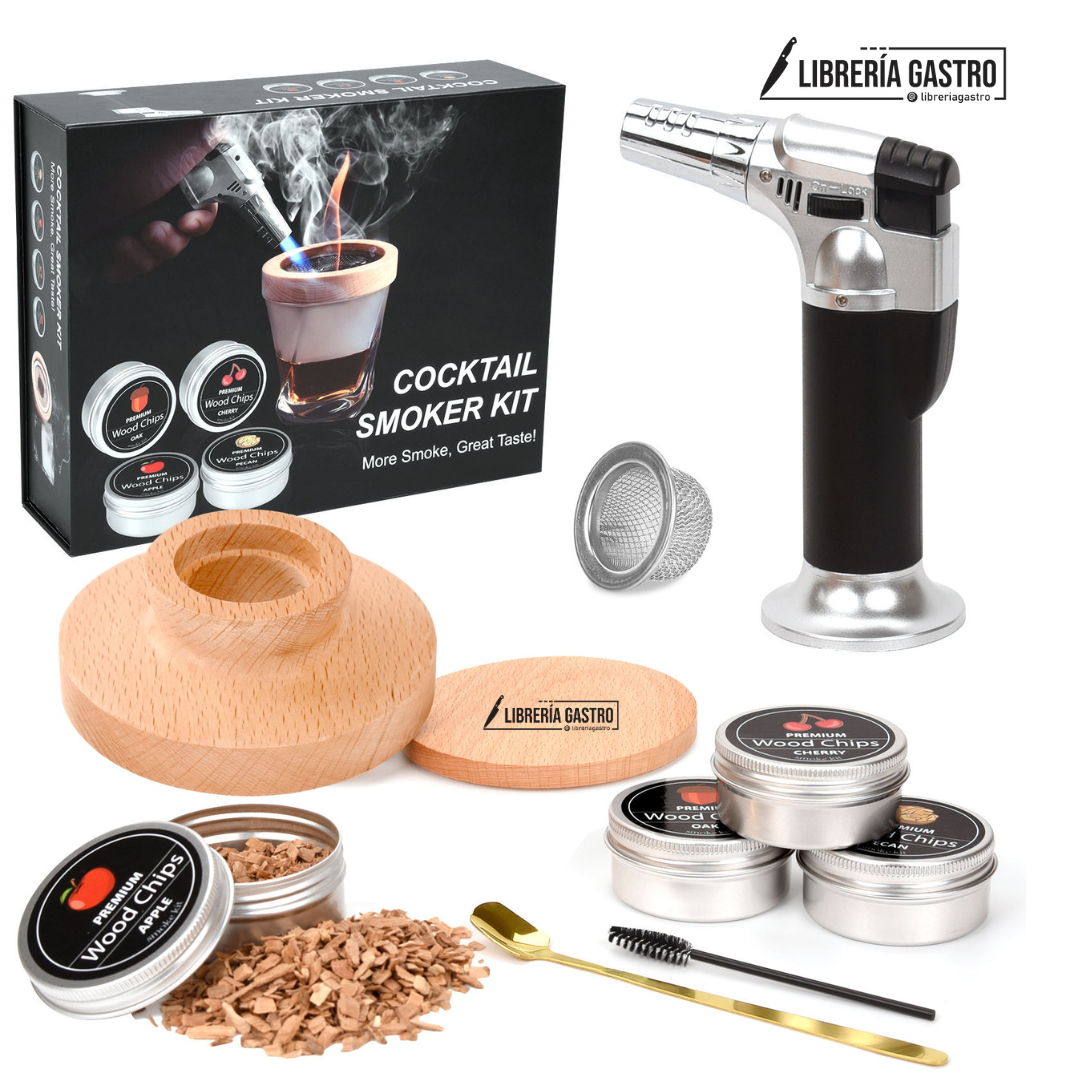 Kit ahumador con soplete y 4 chips de madera (Libreria Gastro)