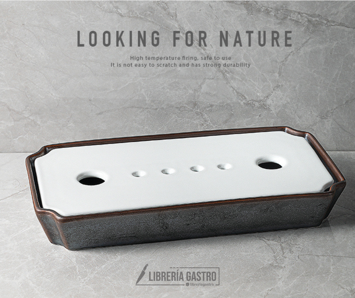 Plato Sushi para hielo seco 33.5X11.5X4.2cm.