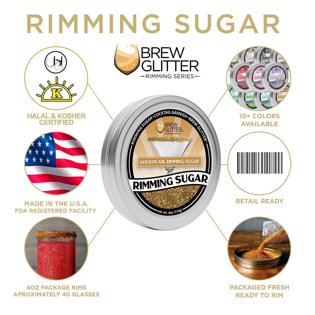 Azúcar para bordear cóctel Gold Pearl 4 gr. Brew Glitter.