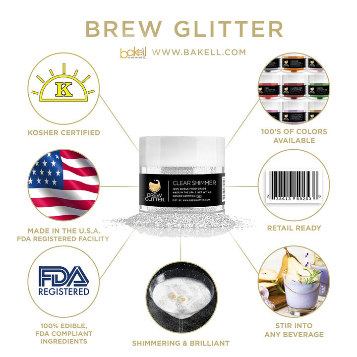 Clear Shimmer Brew Glitter 4 g | Cocktail Beverage Glitter