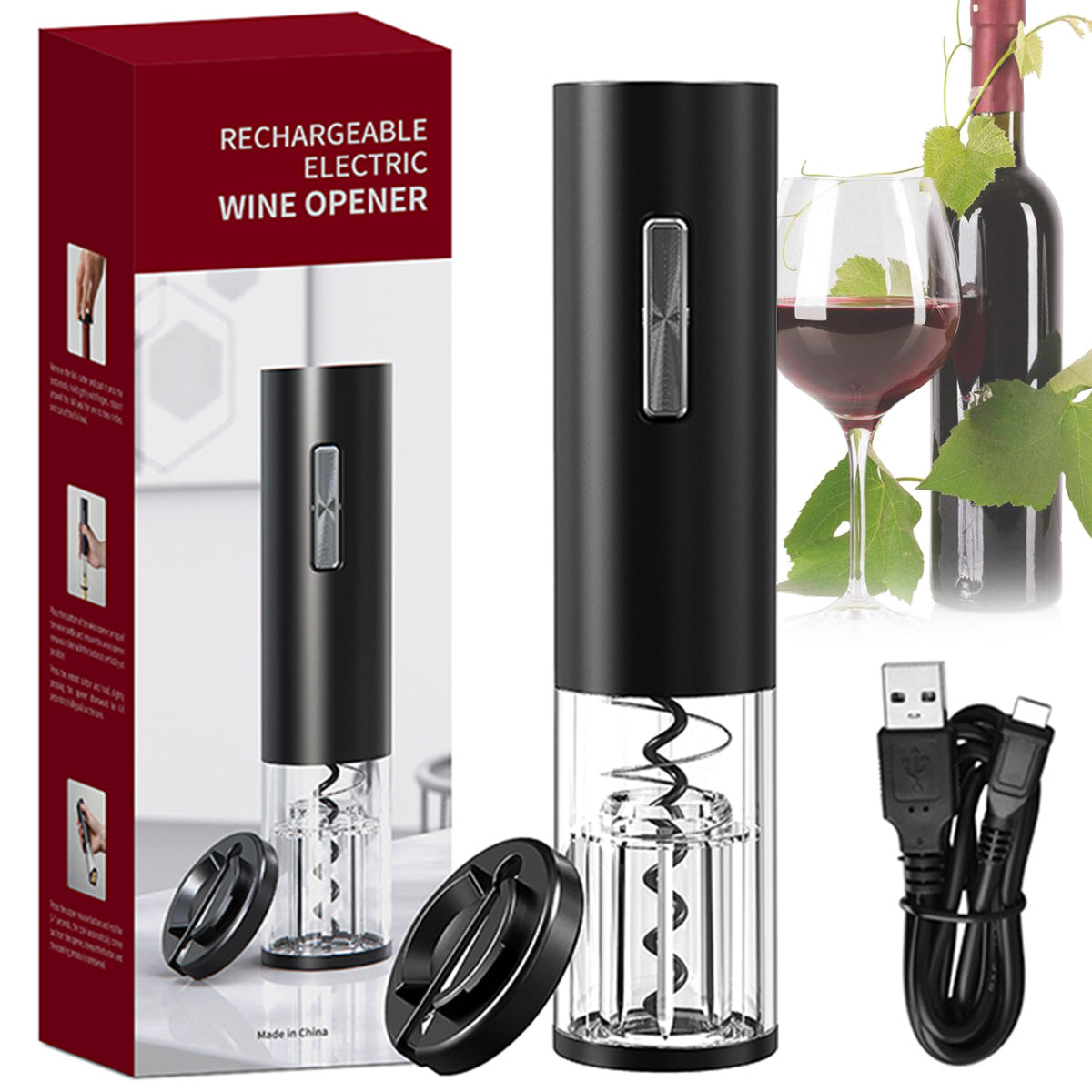 Comprar Urallife-abrebotellas automático de vino, sacacorchos eléctrico  portátil, cortador de papel de aluminio de acero inoxidable, accesorios de  cocina