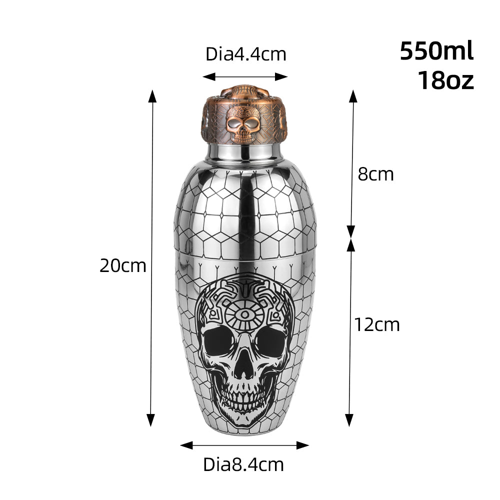 Coctelera Skull macizo de 3 piezas 550ml