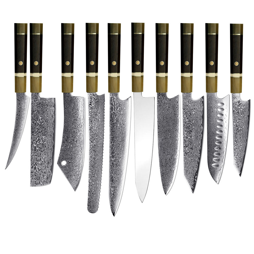 Cuchillo Buffalo Santoku #7, Acero Damasco de 67 Capas.