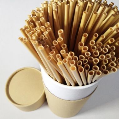 Pajita portátil de trigo 100% Biodegradable, 100 ud.