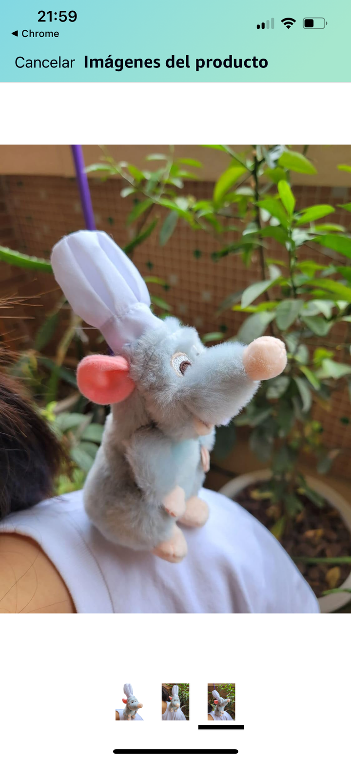 Ratatouille Chef - Juguete magnético de peluche con hombros.