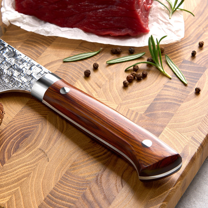 Cuchillo Santoku #6 Japones, 67 capas de acero Damasco forjado