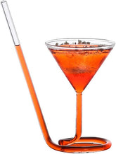 Cargar imagen en el visor de la galería, Vaso de cóctel en espiral, diseño de Martini giratorio, cola larga 110ml (SET X6)