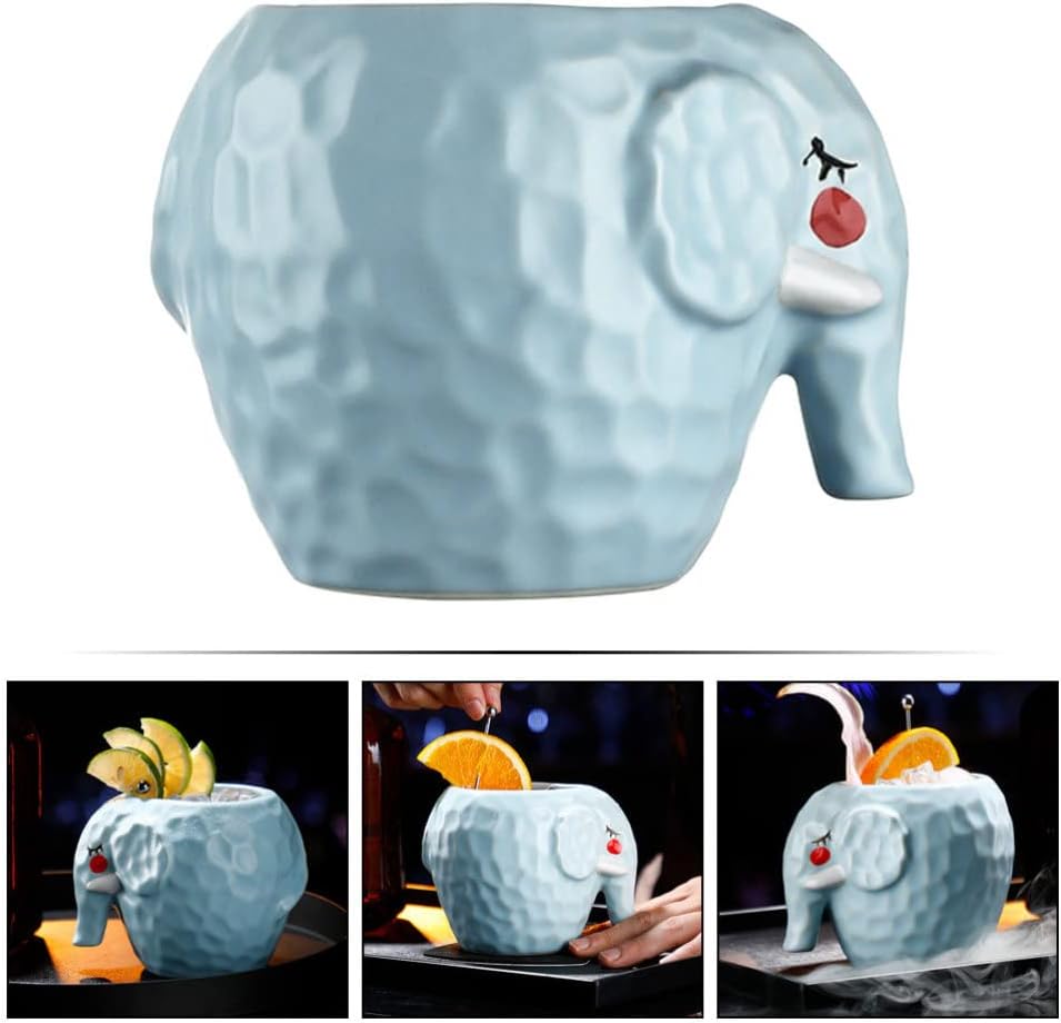 Taza de cerámica con forma de elefante Tiki, 500ml
