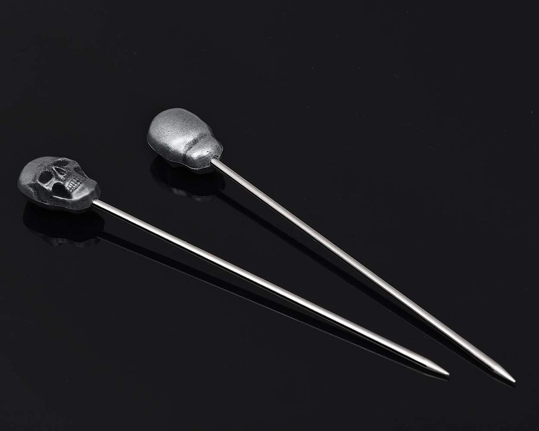 Puas de cóctel de calavera, reutilizables de acero inoxidable (set x 5)