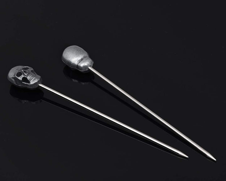 Puas de cóctel de calavera, reutilizables de acero inoxidable (set x 5)