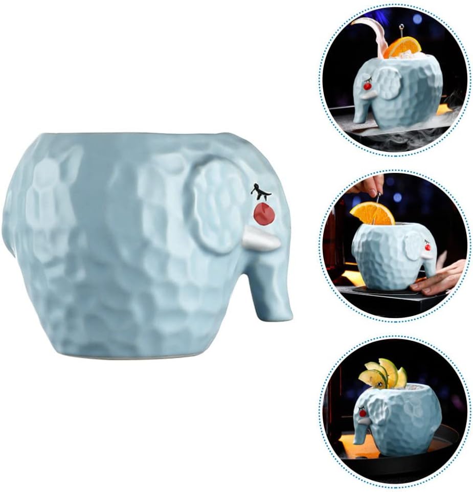 Taza de cerámica con forma de elefante Tiki, 500ml