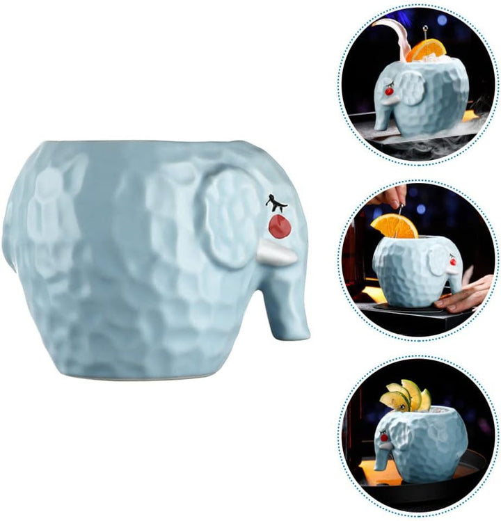 Taza de cerámica con forma de elefante Tiki, 500ml