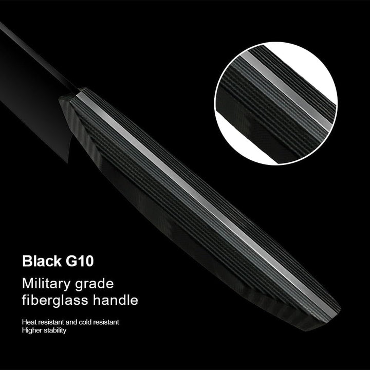 Cuchillo Kiritsuke negro mate #8, acero 440C con revestimiento de titanio invertido