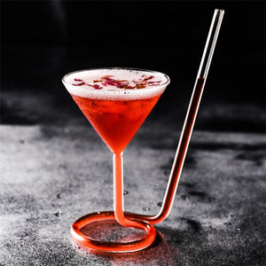 Vaso de cóctel en espiral, diseño de Martini giratorio, cola larga 110ml (SET X6)