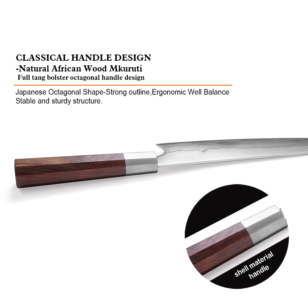 Cuchillo Chef Gyuto Chef #8, Acero Damasco 440C, estilo Japones.