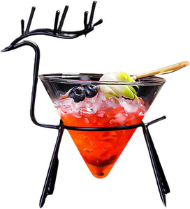 Vaso creativo para cóctel, vasos de Martini con forma de ciervo de hierro de 160ml y 5oz.