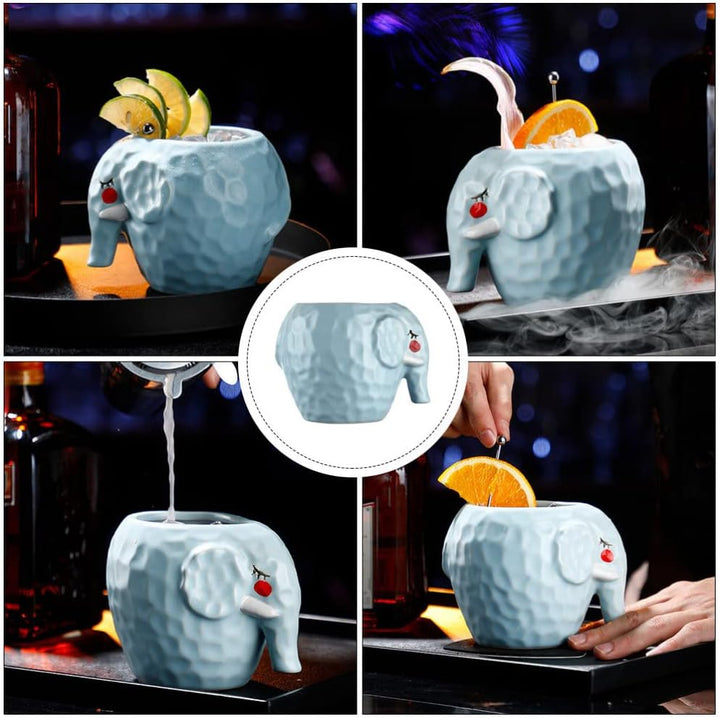Taza de cerámica con forma de elefante Tiki, 500ml