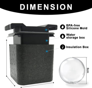 MOLDE Máquina de hielo de diá. 6 cm,  transparente Crystal Sphere – Molde de silicona para hacer bolas de hielo de 4 agujeros de 24 pulgadas bandejas redondas.