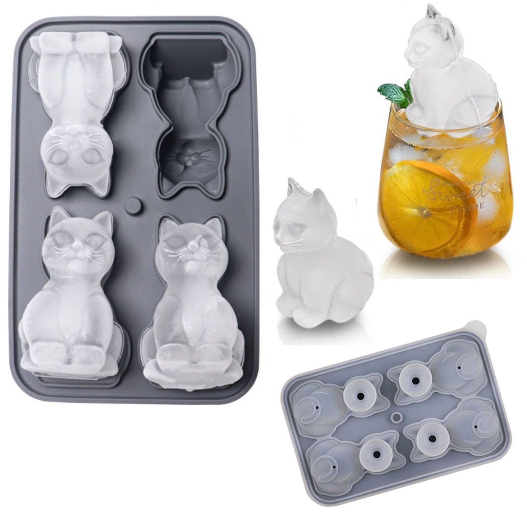 Bandeja de cubitos de hielo, moldes modelo gato 7cm