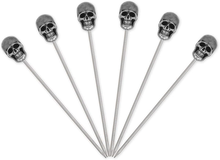 Puas de cóctel de calavera, reutilizables de acero inoxidable (set x 5)