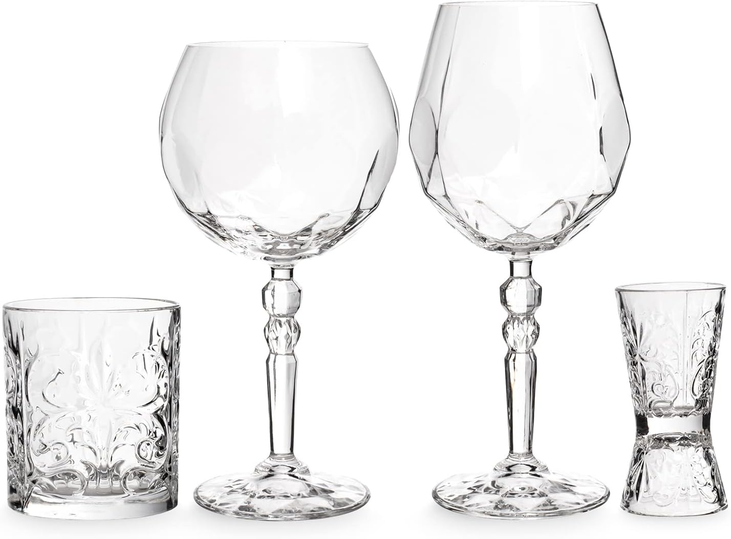 Circleware Gelato Bowls 14oz Set of 4 Footed Clear Glass New In Box