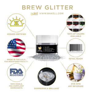 Brew Glitter silver 4 g | Brillo de bebida de cóctel