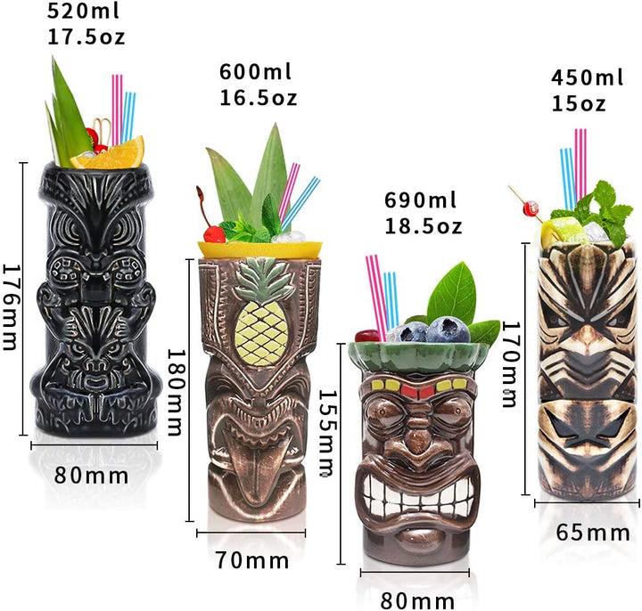 Tiki Exótico 690ml, lindos vasos de cóctel tiki Bar.