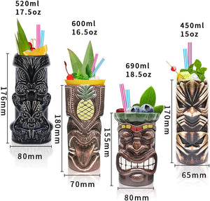 Tiki Exótico 690ml, lindos vasos de cóctel tiki Bar.