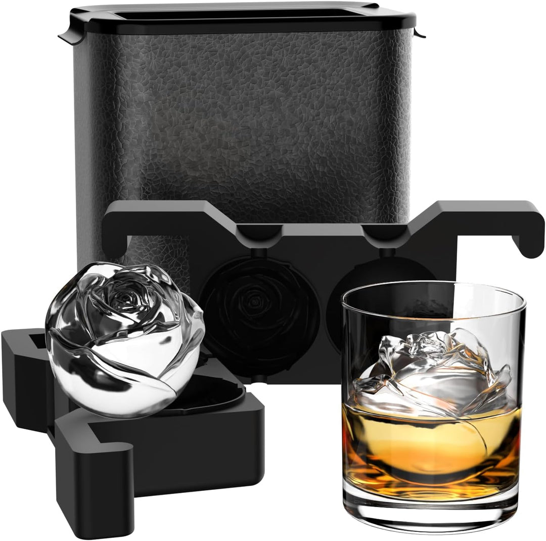 Bandeja Rose Clear Ice Cube Maker de 2.35 cm dia, 2 rosas.