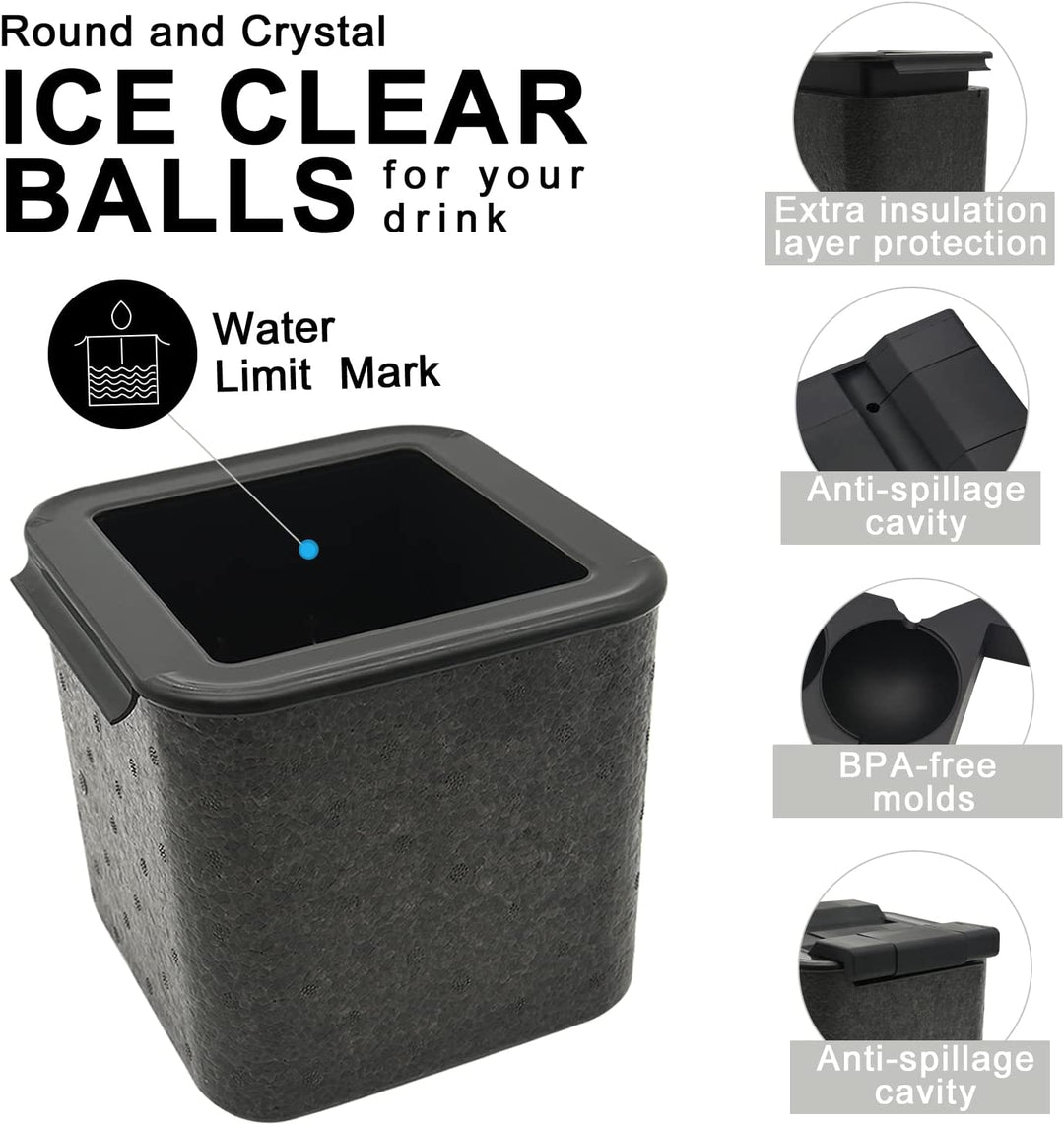 Bandeja Crystal Sphere – para 4 bolas de hielo 6 cm díam.
