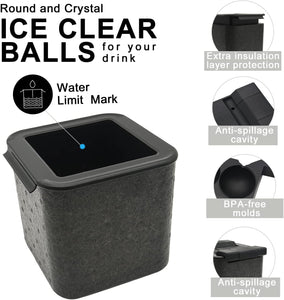 MOLDE Máquina de hielo de diá. 6 cm,  transparente Crystal Sphere – Molde de silicona para hacer bolas de hielo de 4 agujeros de 24 pulgadas bandejas redondas.