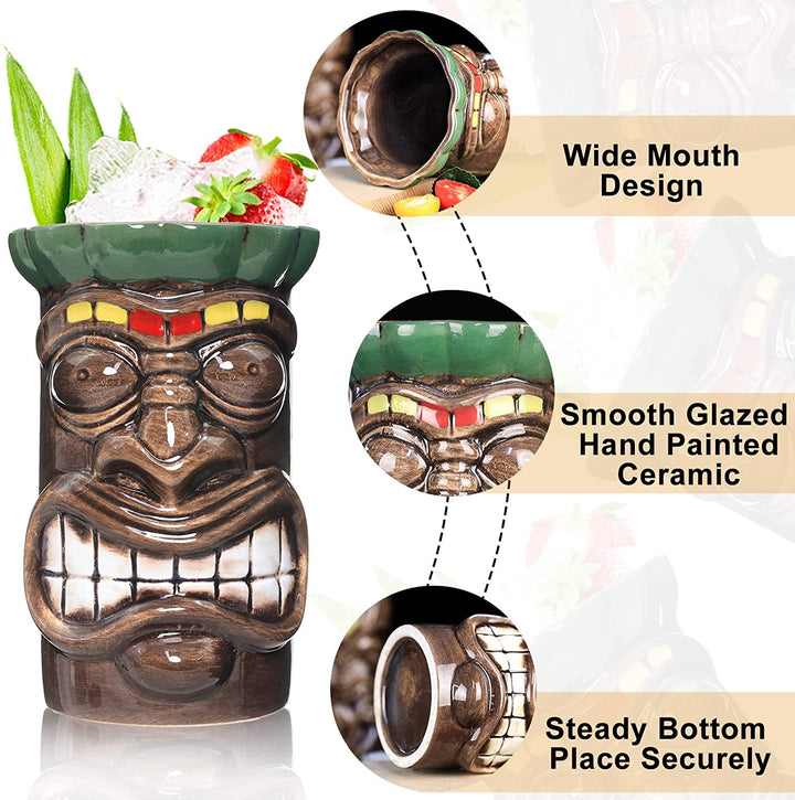 Tiki Exótico 690ml, lindos vasos de cóctel tiki Bar.