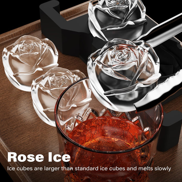 Bandeja Rose Clear Ice Cube Maker de 2.35 cm dia, 2 rosas.