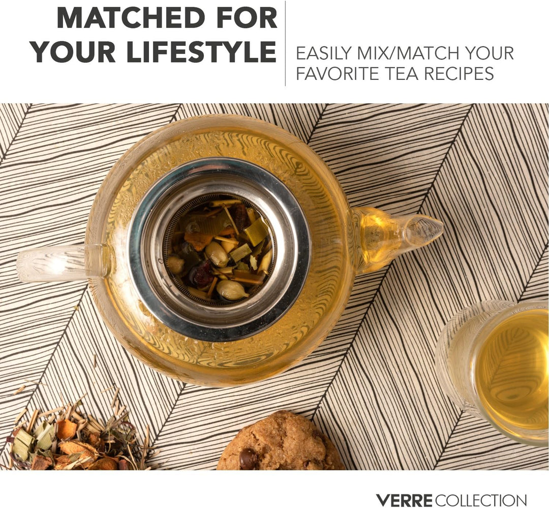 Tetera de compatible con estufa, 800 ml, con infusor extraíble de acero inoxidable.