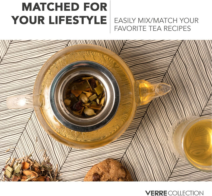 Tetera de compatible con estufa, 800 ml, con infusor extraíble de acero inoxidable.