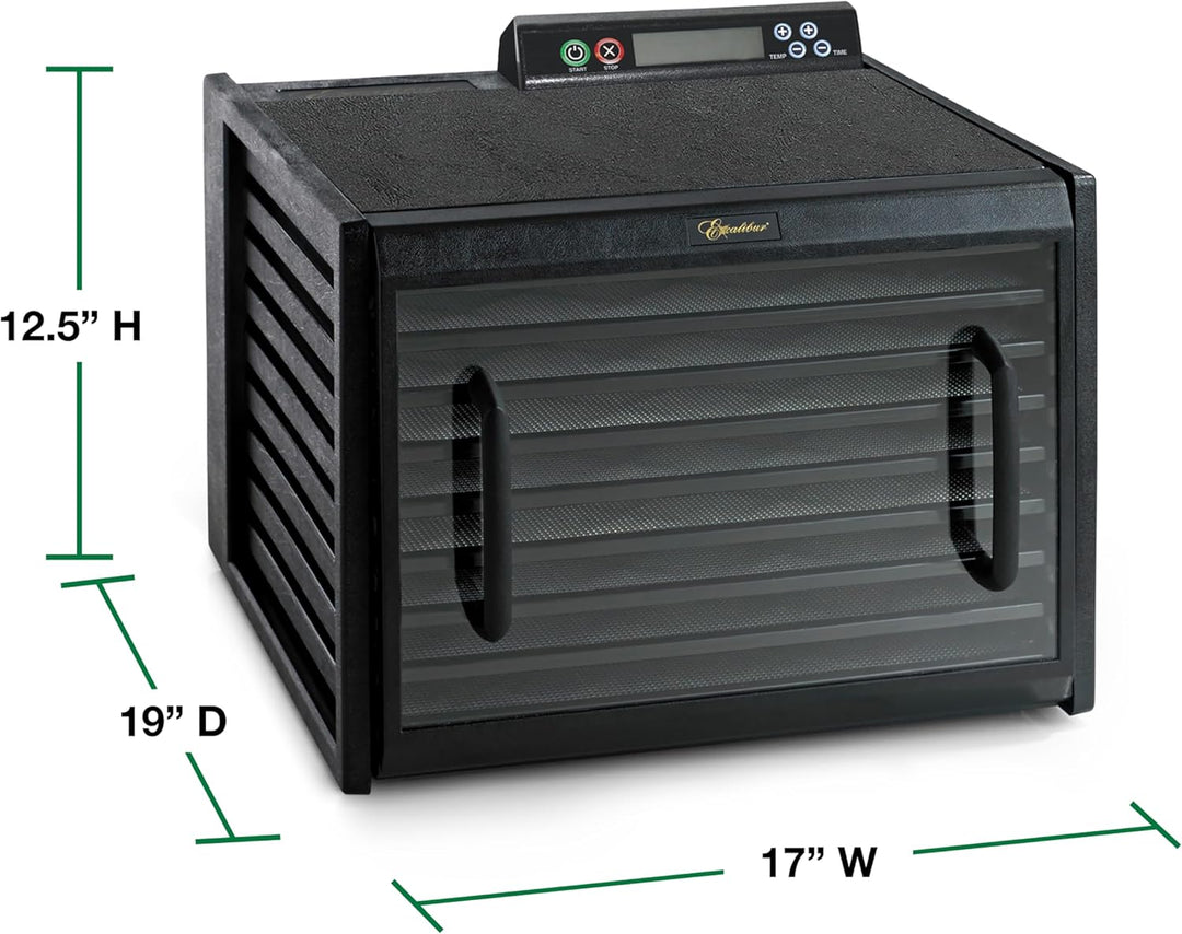 Deshidratador de alimentos Excalibur de 9 bandejas con temporizador DIGITAL de 48 horas