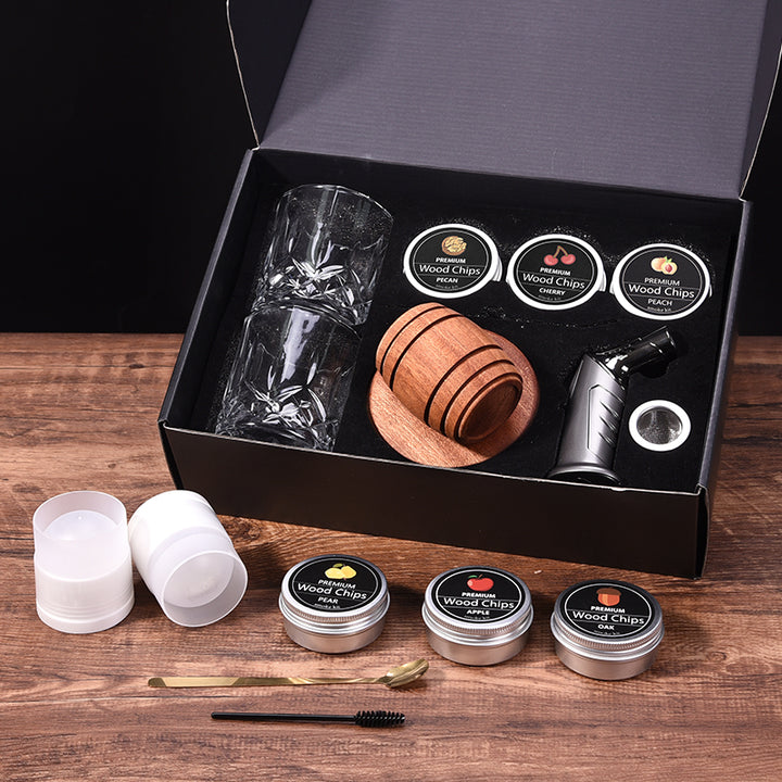 Kit Barril ahumador de whisky con solpete - 6 Astillas de madera.