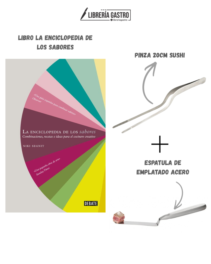 BOX ENCICLOPEDIA DE LOS SABORES + PINZA + ESPATULA