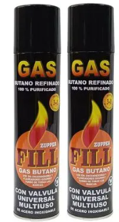 Pack (2) Gas Butano Para Encendedores con Adaptadores