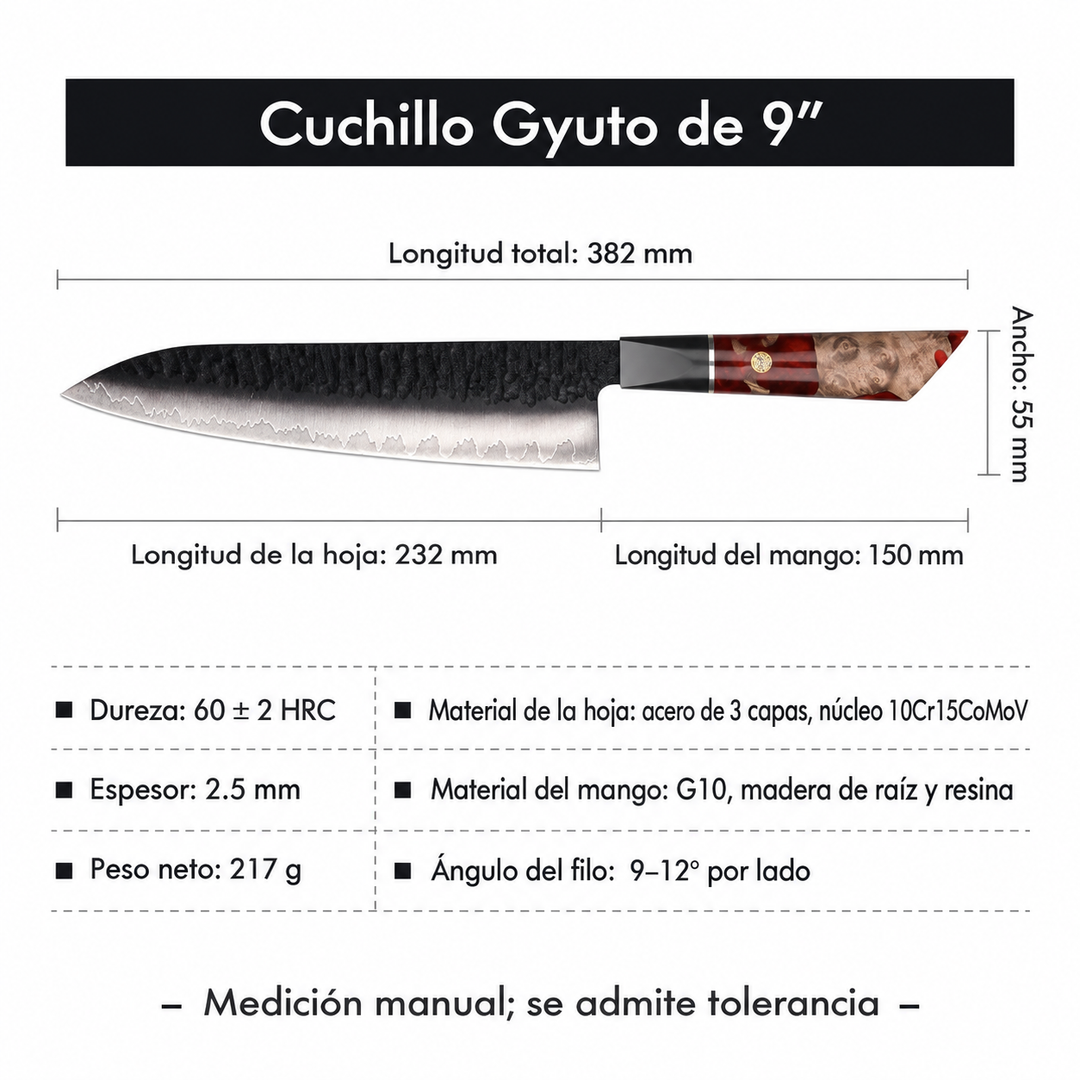 Cuchillo Gyuto #9 “Fénix” – Núcleo 10Cr