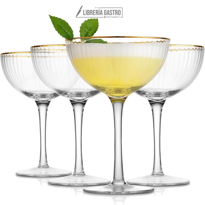 Copas Signature con borde dorado 330ml (11oz) (set x4)