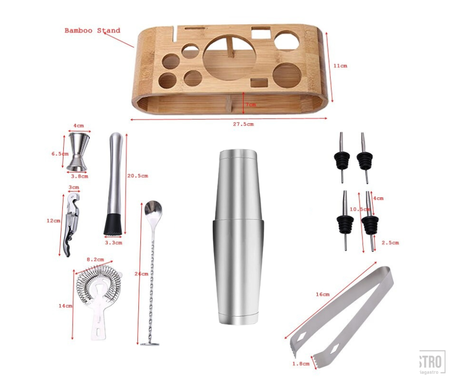 Kit bartender de 12pzs, c/Boston