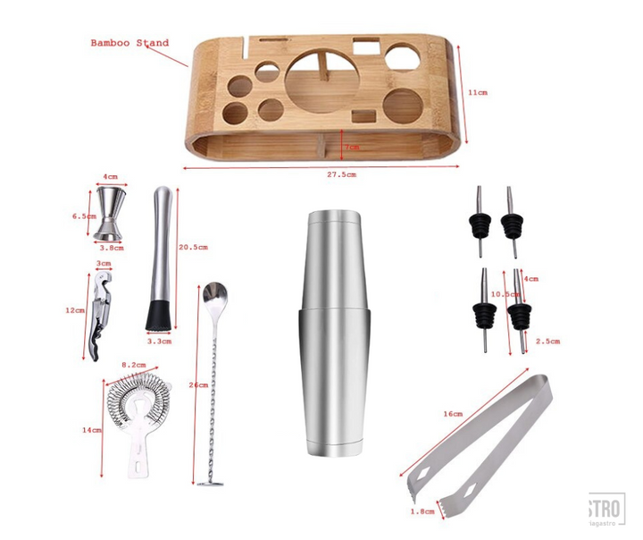 Kit bartender de 12pzs, c/Boston