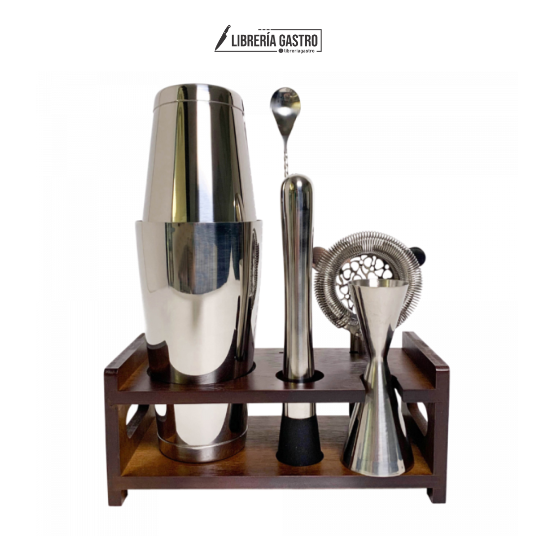 Kit bar premium de 6 piezas con soporte.