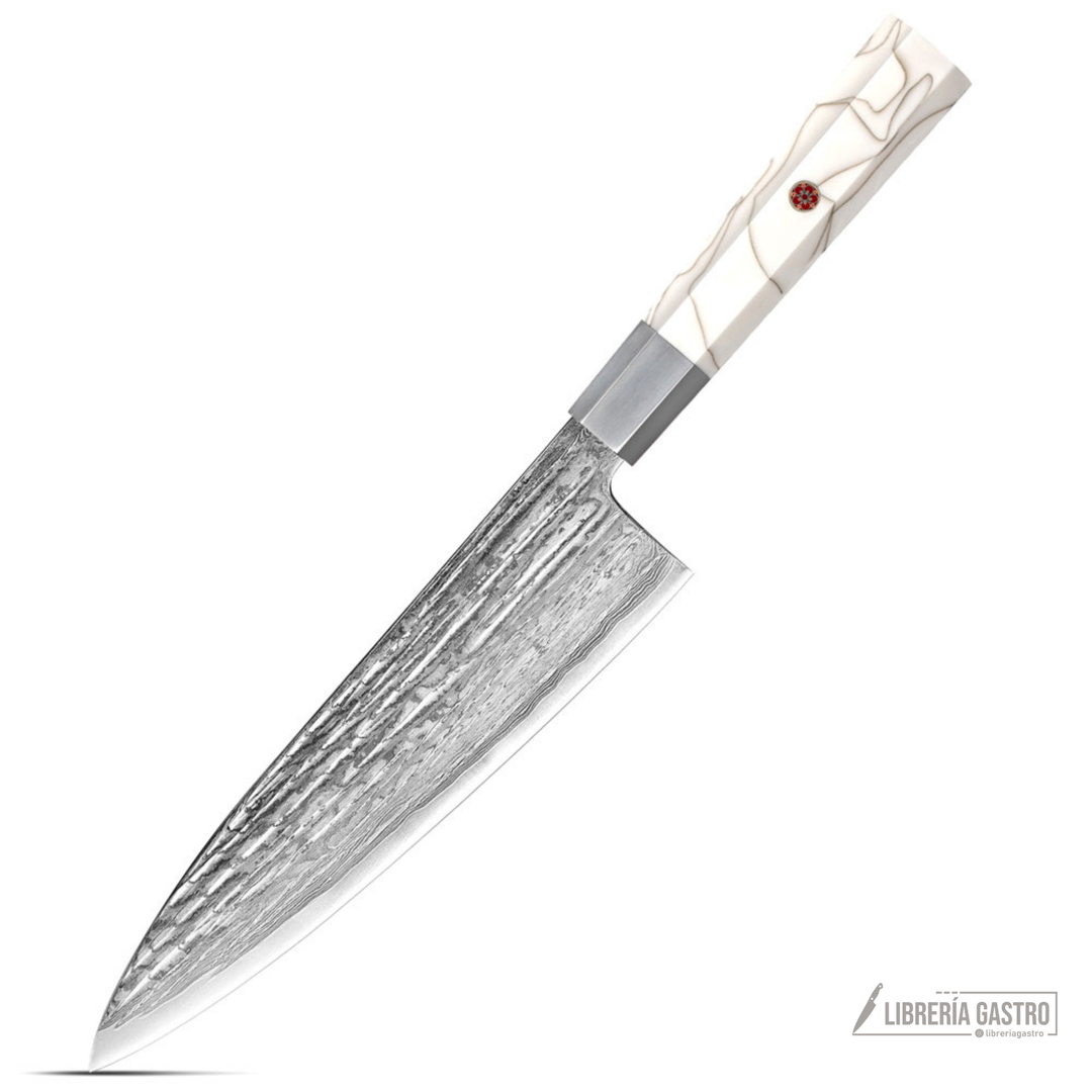 Cuchillo Chef #8 "ALBA" – Damasco de 67 Capas, núcleo 10Cr